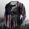 Vintage Men's Long Sleeve T-Shirt Print Tees Animal Eagle Pattern Sweatshirt T-Shirts For Men Clothing Casual Oversized Tops 5xl