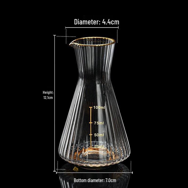 LISM Gold-Trimmed Conical Striped Glass Decanter Set (2-Pack)