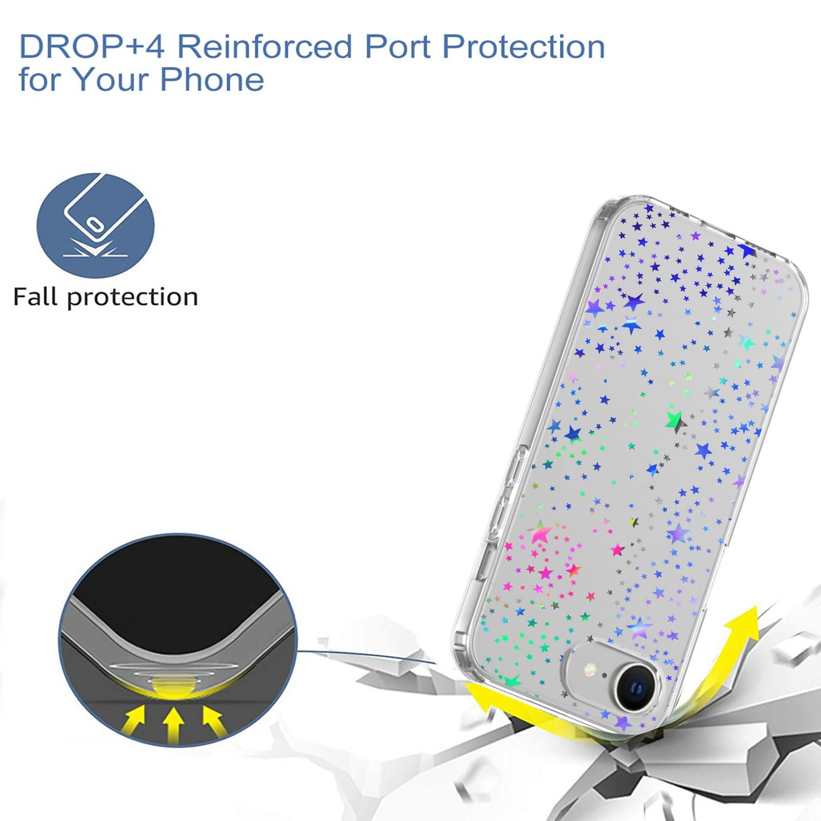 

For iPhone 16e Case Laser Effect IMD PC+TPU Phone Back Cover Butterfly