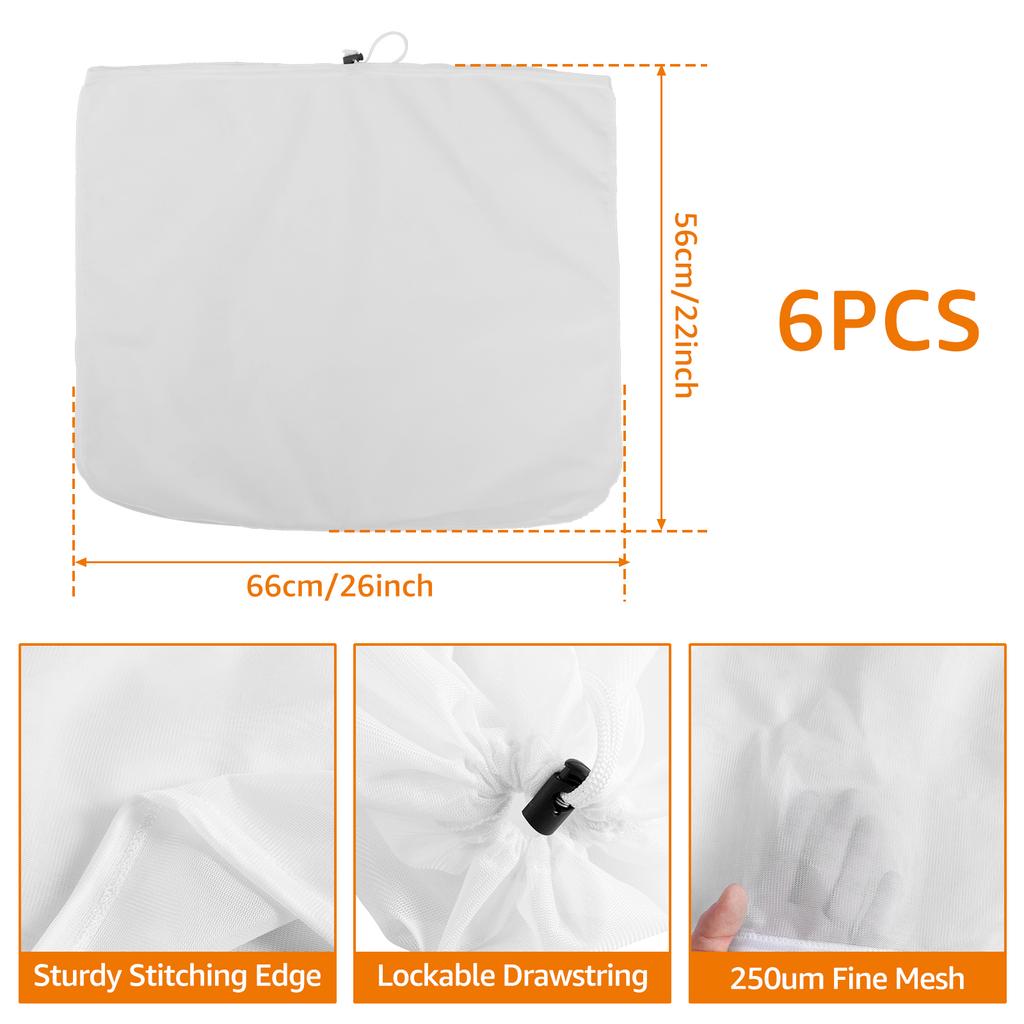 6 bis 30 Stück Sojamilch Weinfilterbeutel Nussmilchbeutel Tee Öl Joghurt Filternetz Mesh Küche Lebensmittel Wiederverwendbare Nylonfilterbeutel Sieb