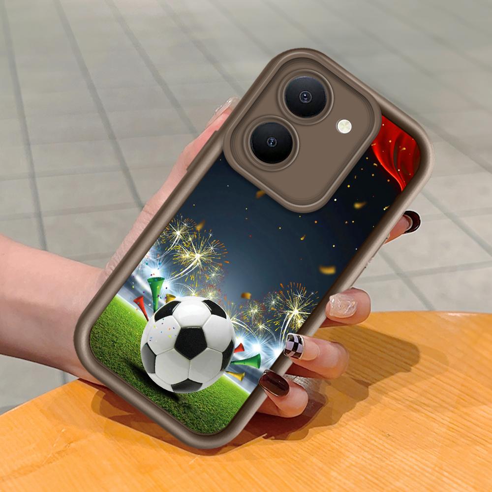 Měkký silikonový čtvercový žebříkový vzor tisku Pouzdro telefonu Plný kryt fotoaparátu Ochranné pryžové pouzdro odolné proti nárazům pro Vivo