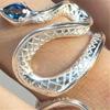 Retro Vintage Snake Shape Zircon Ring for Women Jewelry Long Pendant Punk Fashion Man Friendship Gifts