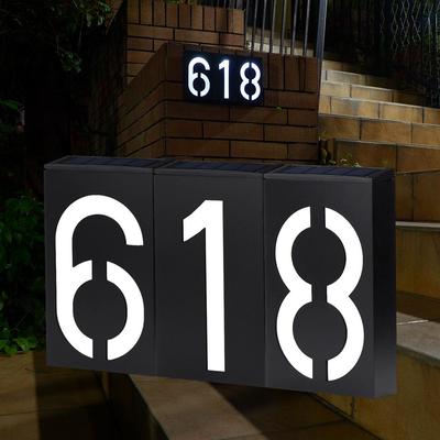 European & American Style Waterproof Solar Door Number Light – Outdoor Villa Courtyard Wall Sign