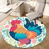 1pc Office Carpet Chair Mats Colorful Rooster Illustration Perfect for Decorating Office Chairs, Living Rooms, Or Bedrooms