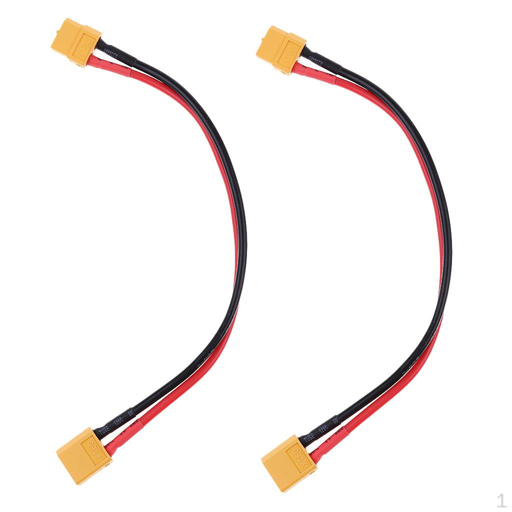 

2pc 8 XT60 Male To Female Plug Battery LIPO Charger Cable Charge 4AWG