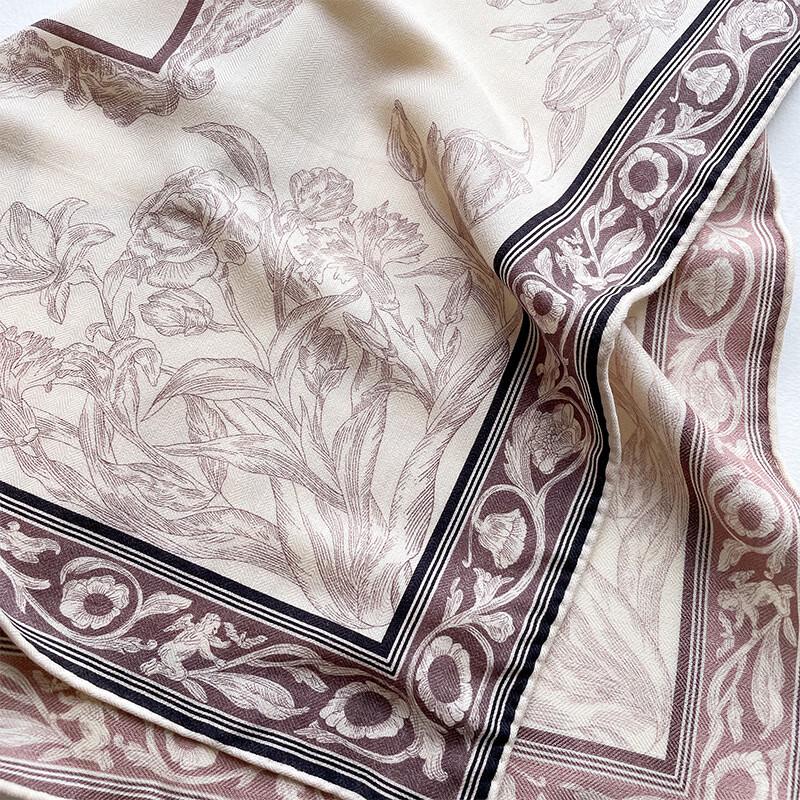 Double-Sided Silk Wool Square Scarf