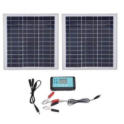 Zestaw Paneli Solarnych 2x100W Aluminiowa Rama Panele Solarne i Kontroler Ładowania z Portami USB Typu C DC do RV Samochodu Łodzi
