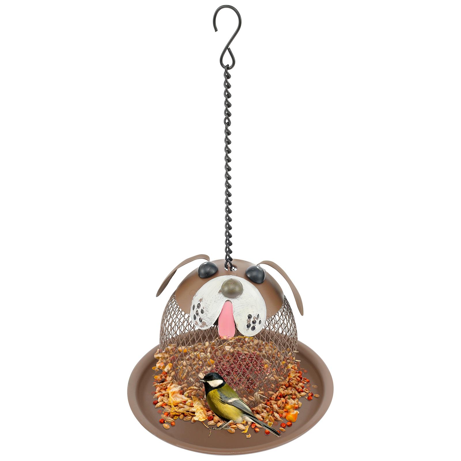 

Bird Feeder Metal Iron Dog Shape Bird Feeder for Outdoor Hanging Squirrel Proof Hummingbird Feeder Wild Bird Feeder for Garden коричневый
