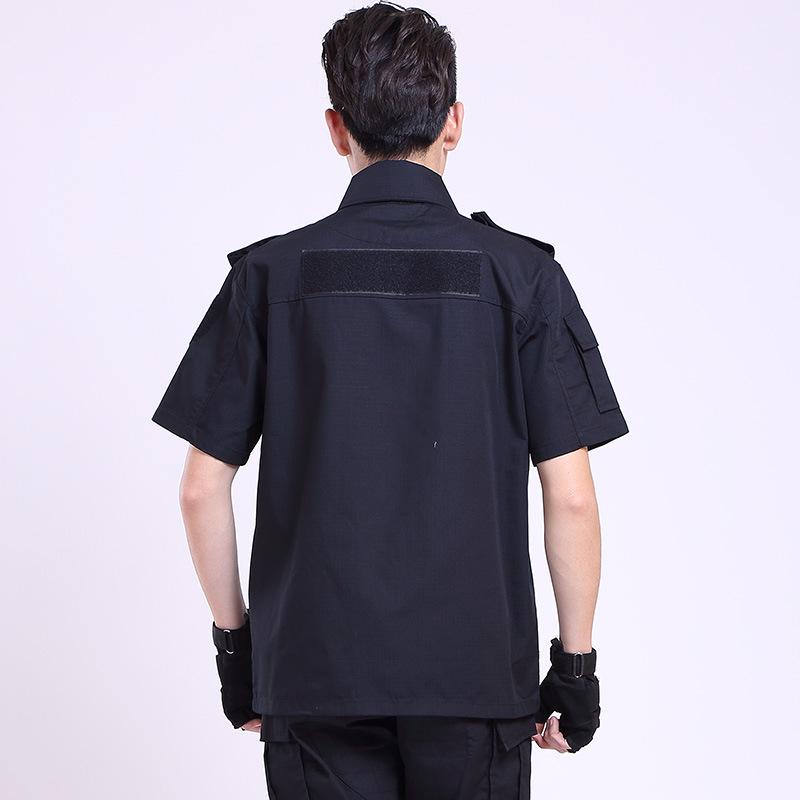 Black Mesh Tear-Resistant Short-Sleeve Security Guard Training Uniform