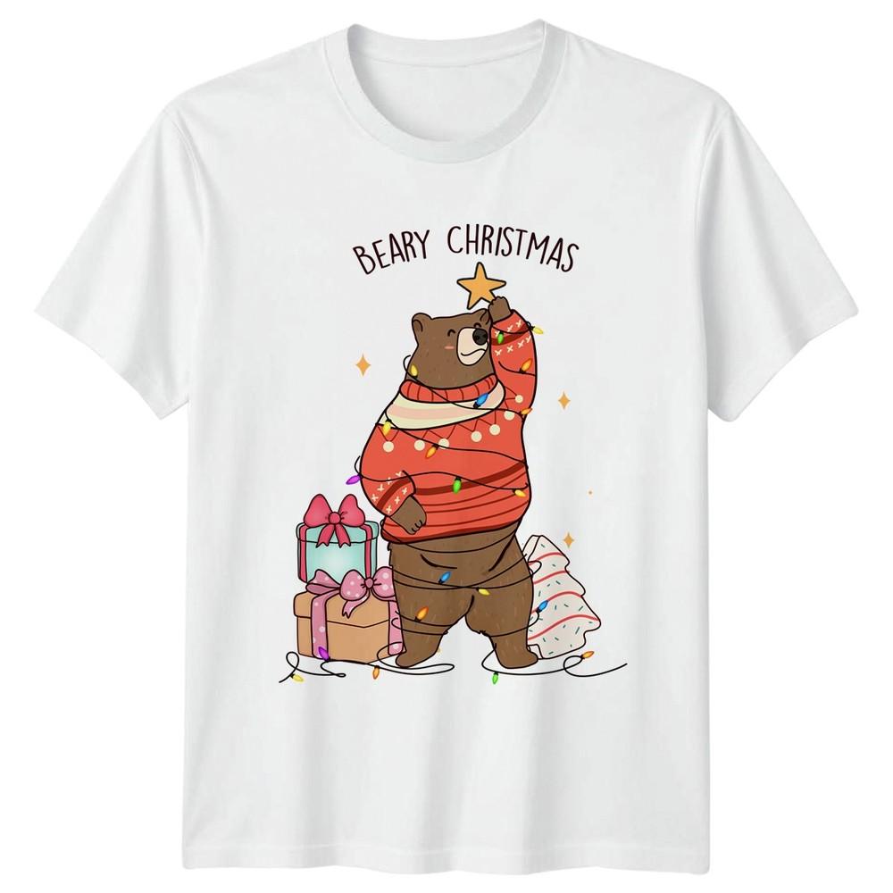 Beary Christmas Christmas Holiday Bear Unisexs TShirt Unisexs Tee Graphic Top S