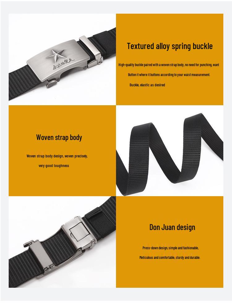 Men's Military Style Woven Nylon Belt for Outdoor and Casual Wear