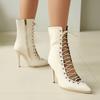 Lace-Up Spring And Autumn Women'S Boots Short Single Boots Pointed Knight Boots Sexy High Heel Boots Street Dance Boots Boots