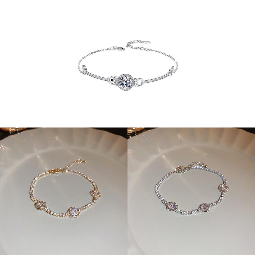 Fashionable Zircon Floral Bracelet In Gold Silver For Womens Casual And Formal Outfits