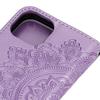 Phone Wallet Case With Card Slot Stand PU Lther Flower EmNaBossed  ive   Cover for   13
