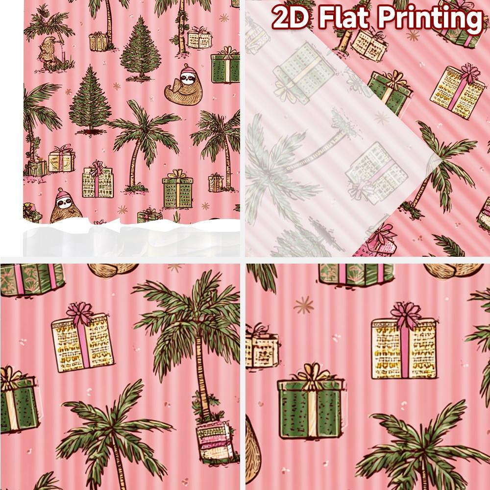 2pcs, 2D FLAT PRINTING Curtains (Without Rod) Holiday Sloths Modern Fashionable Curtainments Versatile Polyester Curtains