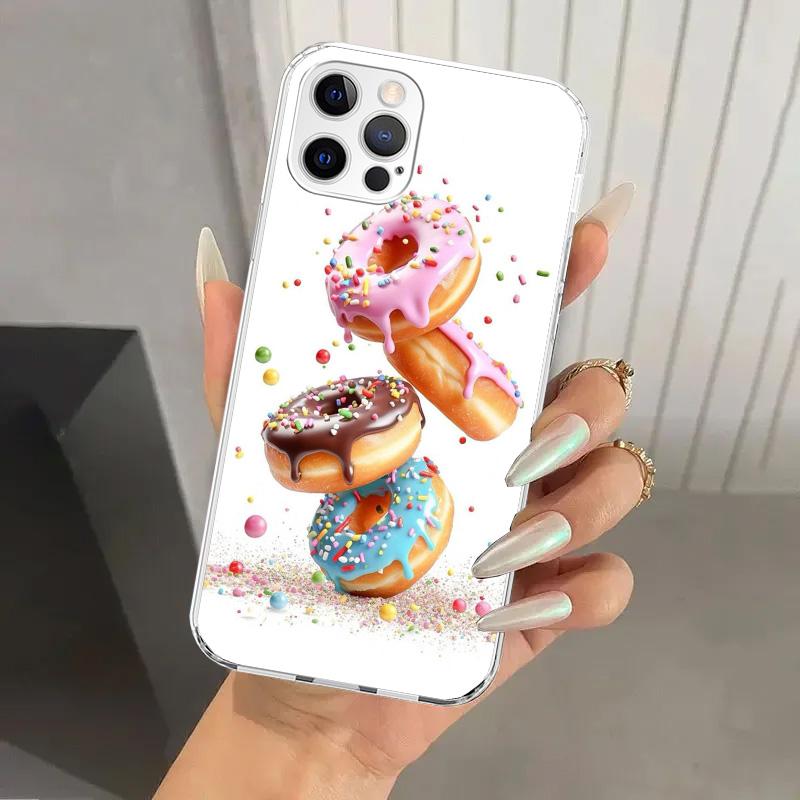 Macaron Ice Cream Cake Doughnut Phone Case for Iphone 17 Air 16 15 Plus 14 13 Mini 12 11 Pro Max 16E 7 8 SE 2020 Soft Funda Prin