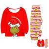 Print Cute Family Set Pajamas, Home Clothes, Family Set Long Sleeve Top Pants Set
