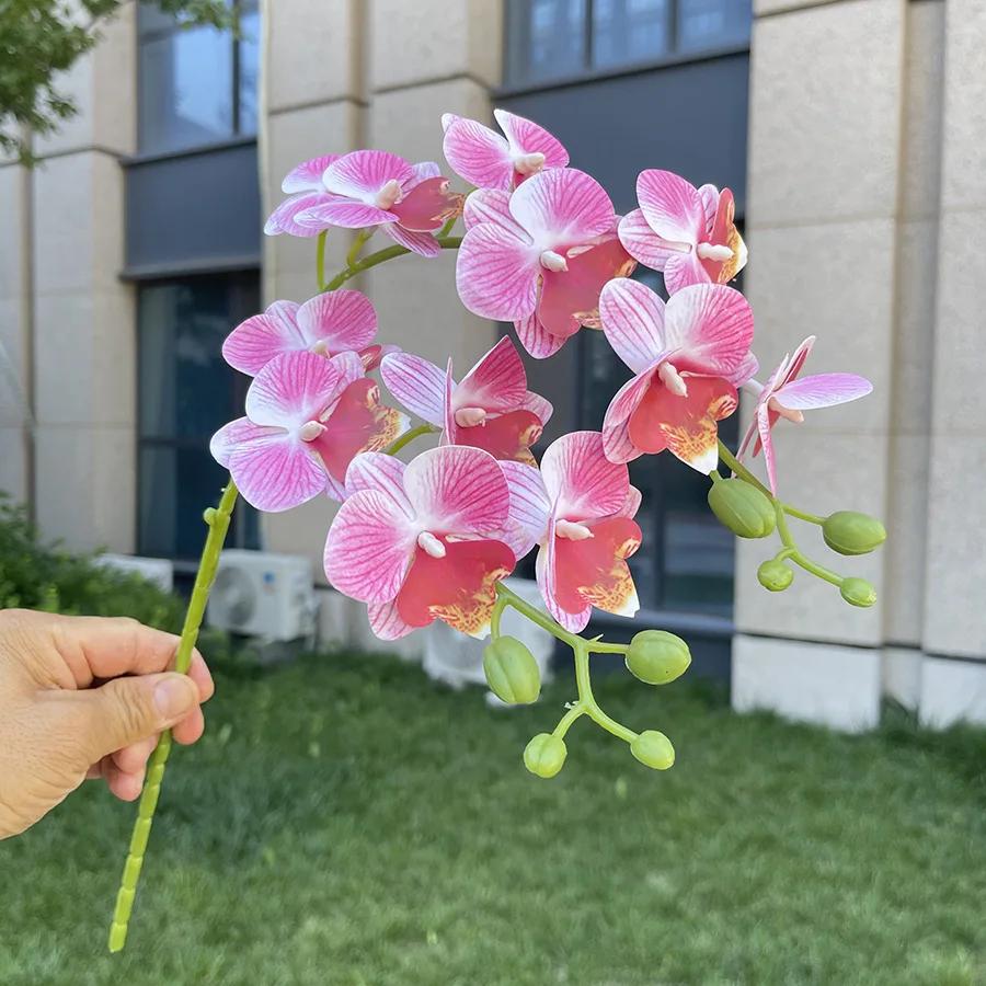 Phalaenopsis Artificial Flowers Fake Lifelike Mini Orchid Flower Stems for Wedding Event Home Decor