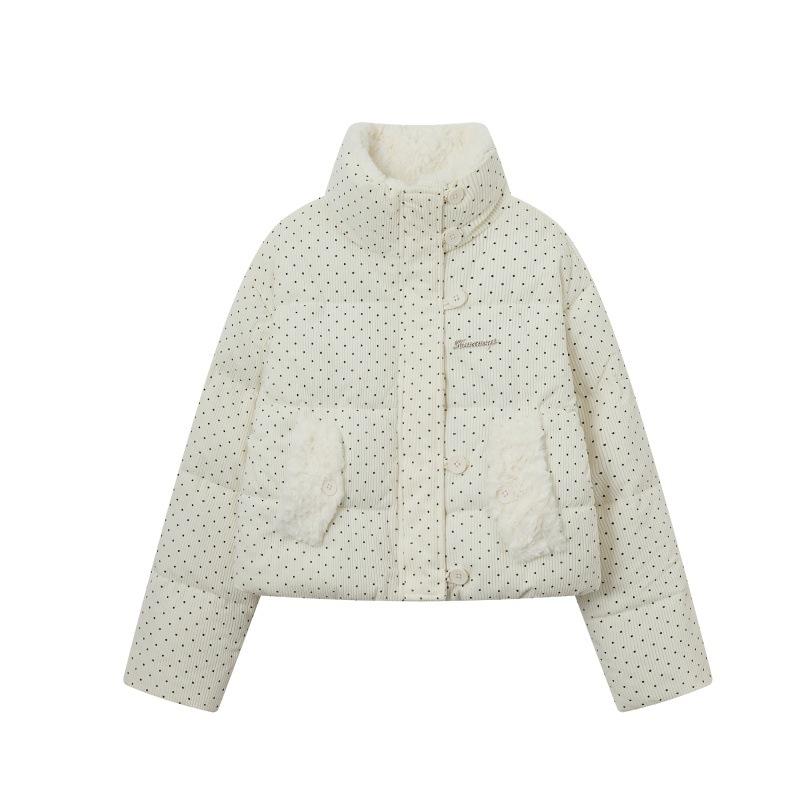 

Новая зимняя короткая хлопковая куртка с воротником-стойкой для женщин XL бежевый