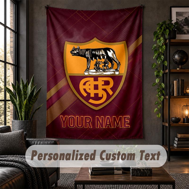Wall Tapestry AS Roma Print Custom Name Text Wall Hanging Home Decor