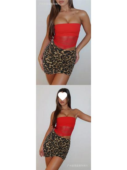 European & American Summer Fashion Pleated Mini Skirt - Double Layer, High Elastic, Shirred Tight-Fit