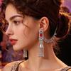 Elegant Rhinestone-Inlaid Ethnic Tassel Earrings