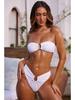 2025 Strapless U-Shaped Bikini with Solid Color and Jewelry Accents for Women