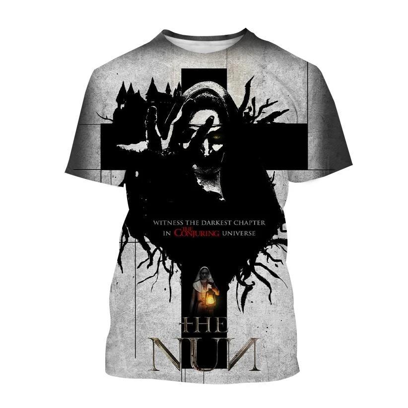 Halloween Fashion Ghost Valak Horror Movie Nun 3D Printed T-shirt Men's and Women's Holiday Tops Casual Tops for Children