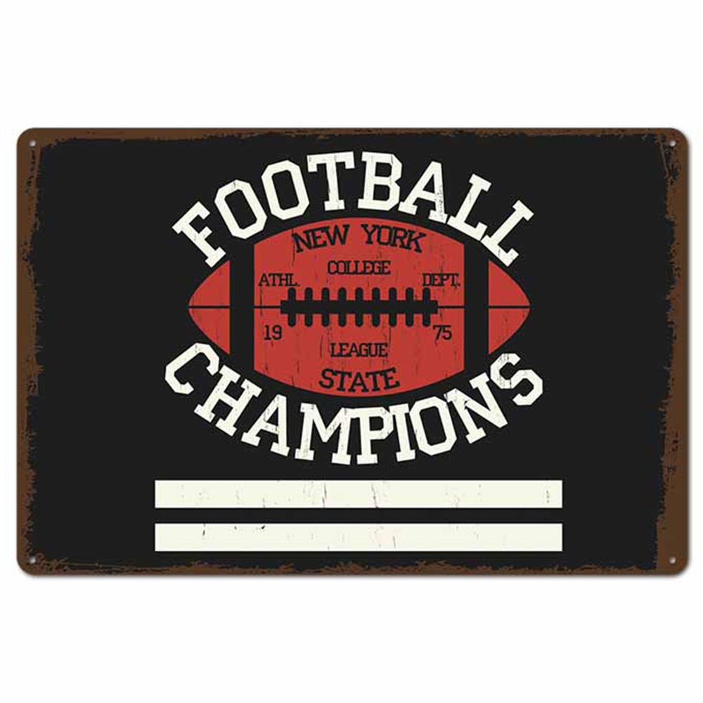 Football Retro Metal Tin Signs Plate Champion New York Shabby Chic Plaque Pub Bar Club Vintage Wall Decor Metal Poster