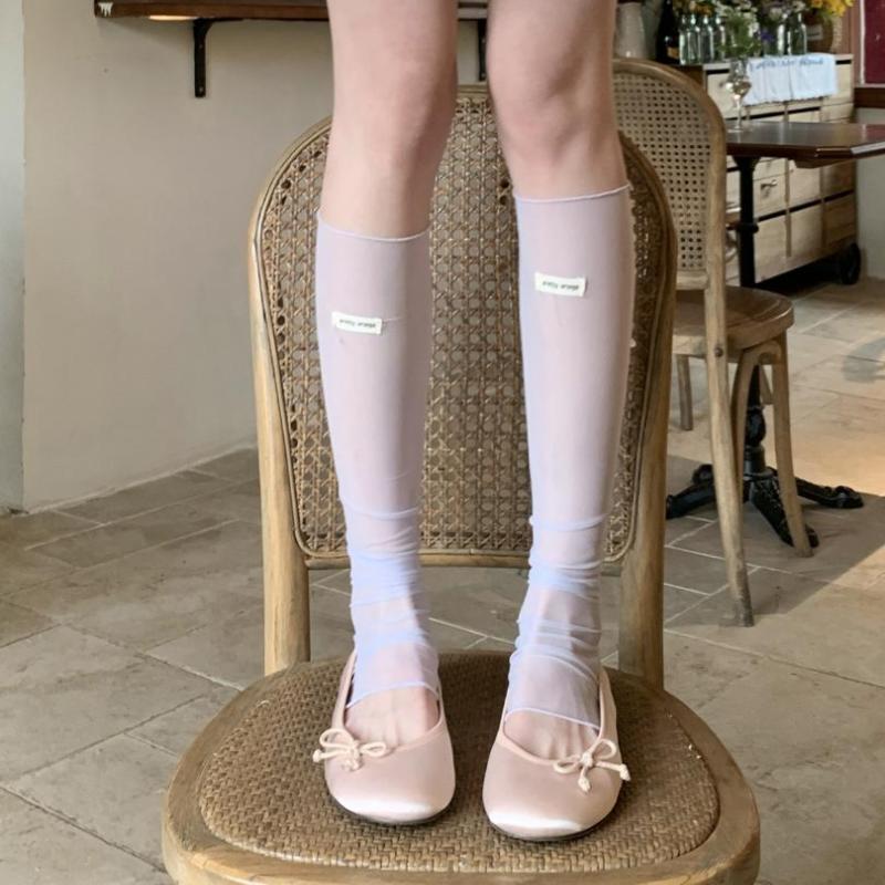 Mesh Leg Warmers Women Thin Summer Leg Cover Foot Stepping Calf Socks Stockings Sweet Girl Ballet Style Foot Cover Leg Warmers