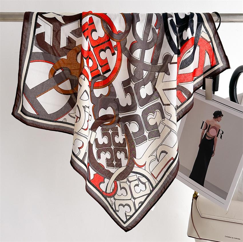 Dünnes Luxusdesign 65*65cm Modeschal Kopftücher Damen Vintage Haarschal Hijab Foulard Bandana Kopftuch Halstuch Schleife