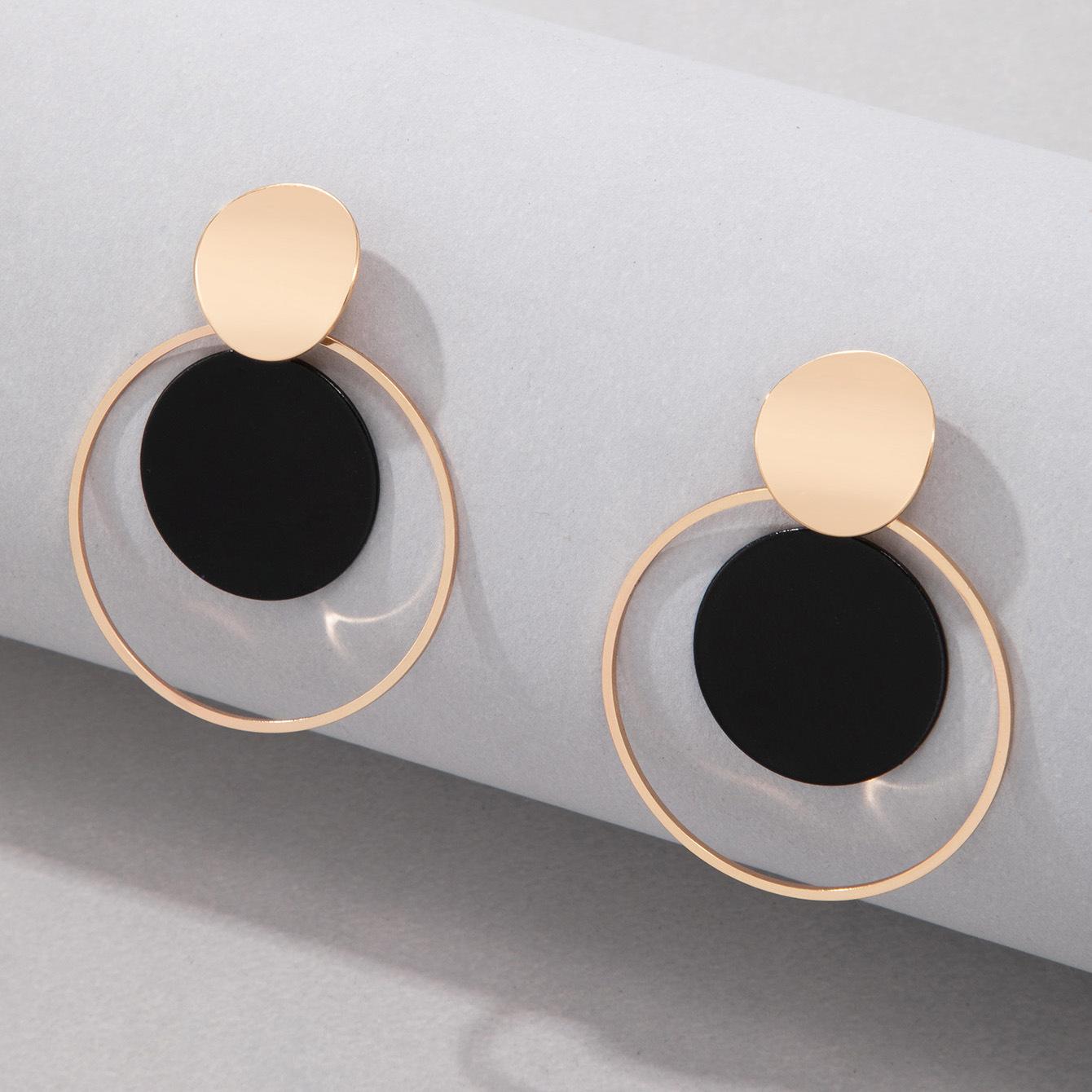 

Модные серьги, Подходят для женщин, Универсальные серьги One Size чёрный