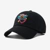Big head circumference deep top baseball cap love angel embroidery letters black and white splicing contrast color show face small cap children