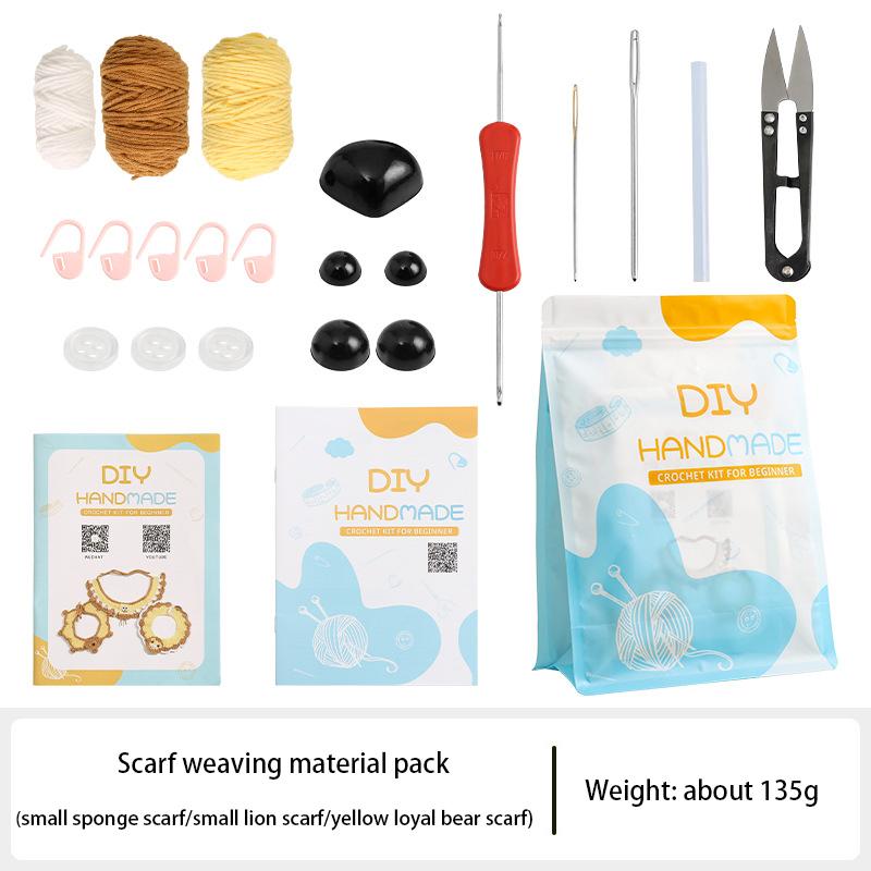 Милый ошейник для питомца-льва ручной вязки, регулируемый, DIY, пряжа для вязания, ожерелье, набор материалов для ошейника кошки