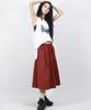 Deumakeu Real Wide Two Tuck Stripe Bumuda Pants - Burgundy