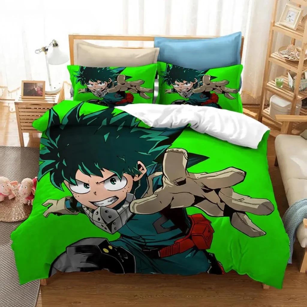 Anime My Hero Academia Bedding Set Boys Girls Twin Queen Size Duvet Cover Pillowcase Bed Kids Adult Fashion Homes Textileextile