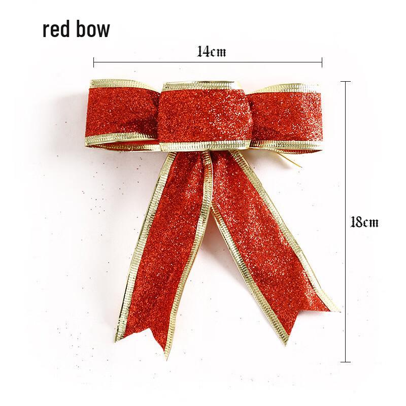 Christmas Sequined Bow Decorations, 30-pack