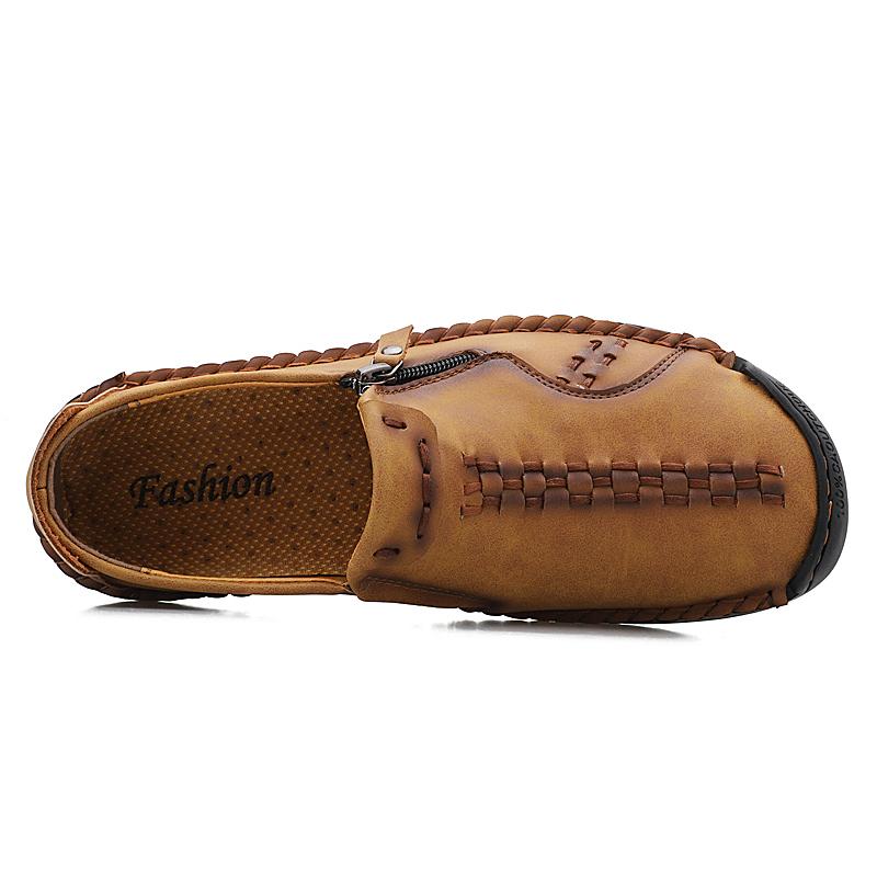 Handgenähte weiche Lederschuhe für Herren, bequeme Loafer, lässige Fahrschuhe, Mokassins, flache Schuhe für Herren