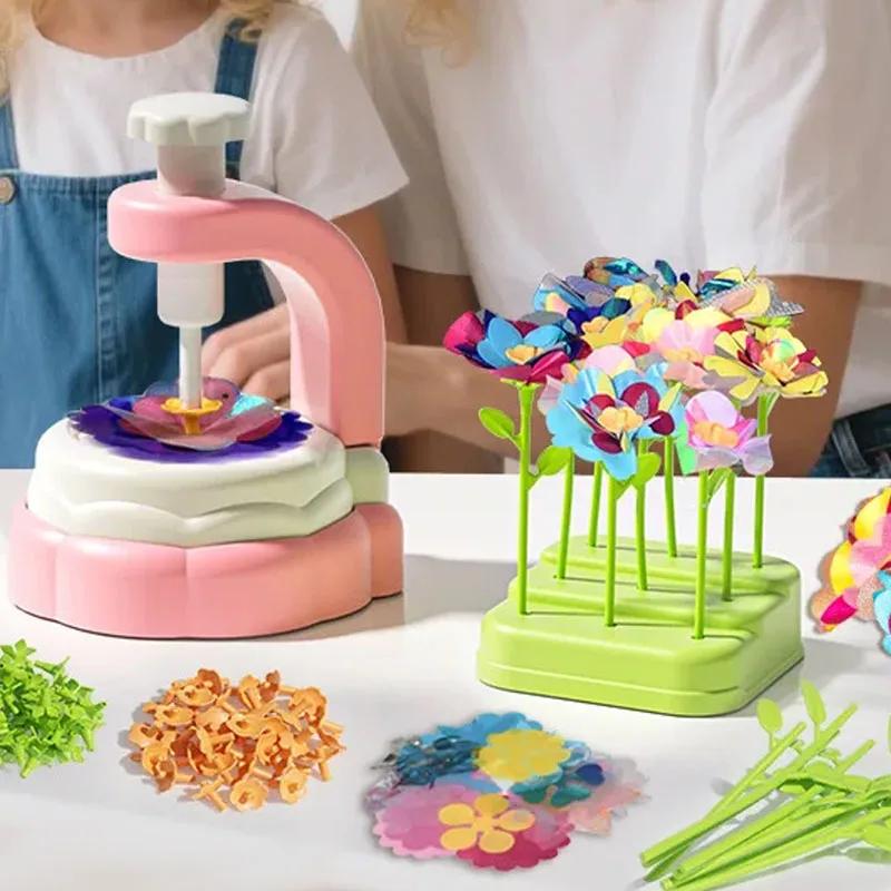 Non-Toxic Fabric Flower Bouquets Toys Diy Craft Kits Toys For Kids Handmade Flowers Market Toy Children Christmas Birthday Gift