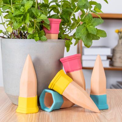 6 Pcs Self Watering Spike Terracotta Watering Spikes Automatic Slow Release Plant Watering Stakes for Indoor Outdoor Plants