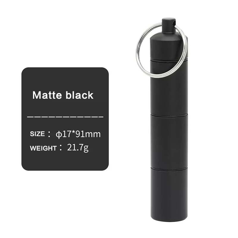 

Mini Portable Three-Tier Waterproof Medicine Container Metal Pocket Pill Organizer Keychain Daily Divided Travel Medicine Case чорний