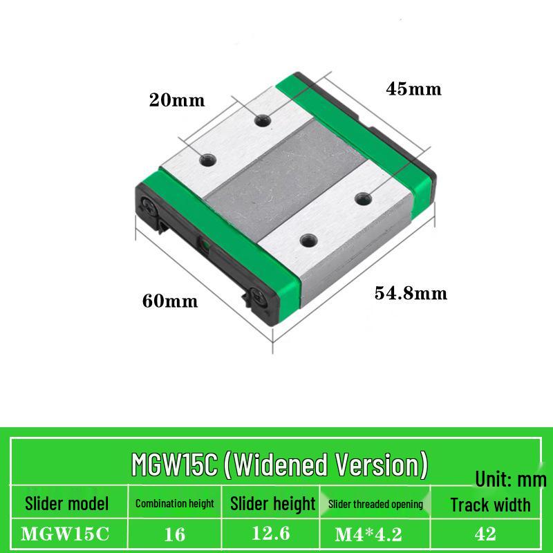 Miniature Linear Guide Block Slider Rail MGN/MGW Series (7C/9C/12C/15C/7H/9H/12H/15H)