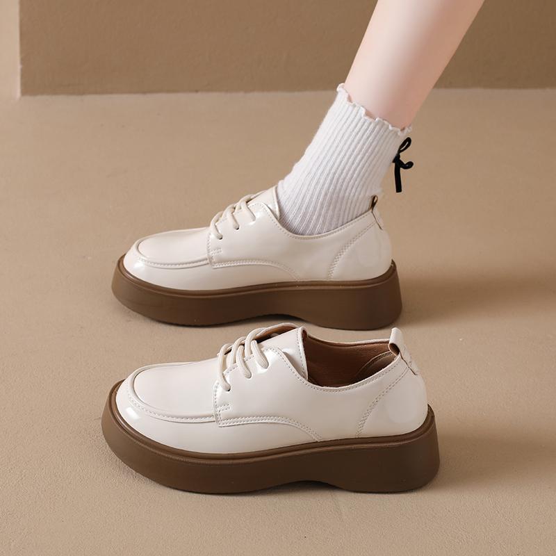 Fashion CRLAYDK Retro Women's Business Loafers Casual Leather Comfortable Shoes Slip On Penny Work Flats Walking Platform Moccasins