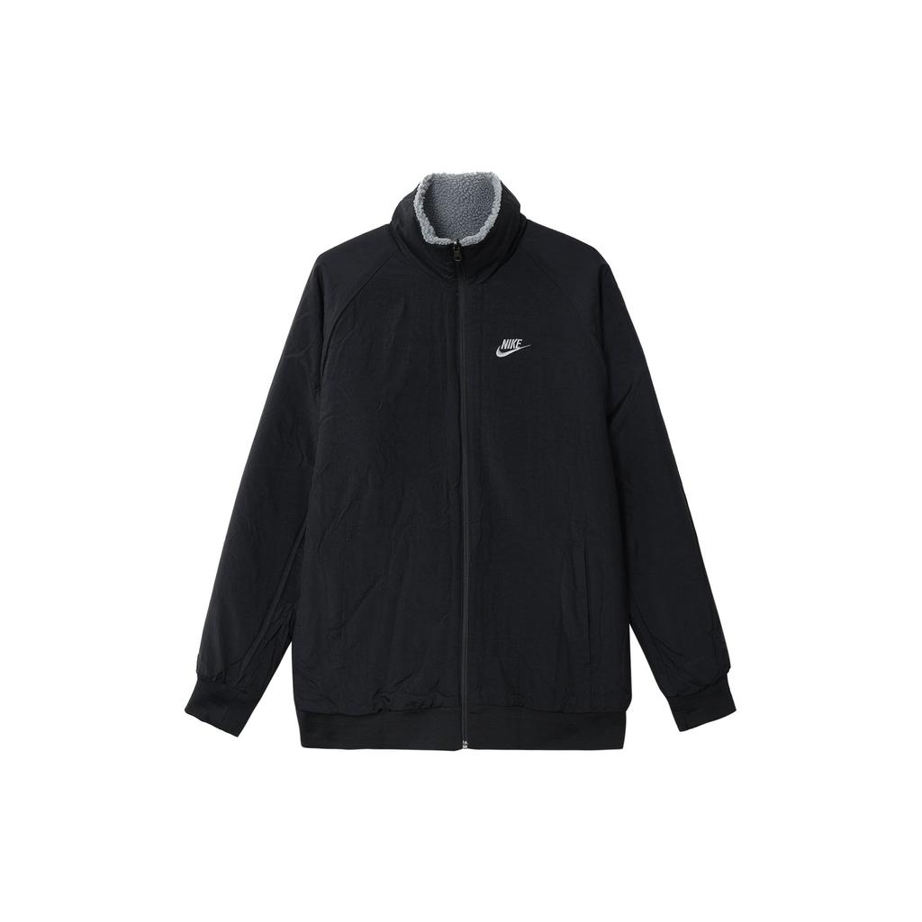 Nike Embroidered Logo Stand Collar Reversible Full-Zip Jacket Men Outerwear Cool-Grey DZ4713-065