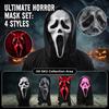 Halloween Horror Mask Scary Scream Ghost Face Latex Headgear for Adult Costume Party Role Play Accessories