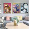 Abstract Longhair Cat Oil Painting On Canvas Cute Kitty Posters and Prints Animal Wall Art Pictures for Living Room Home Decor