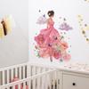 Fantastical Flower Fairy with Clouds and Butterflies Wall Sticker Enchanting Dreamy Self-Adhesive Removable Decor for Living Room Bedroom Girls Room