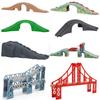 Wooden Train Tracks Accessories set Wood Railway Tracks Wooden Bridge Tunnel fit for Wood Tracks Toys Educational Toys