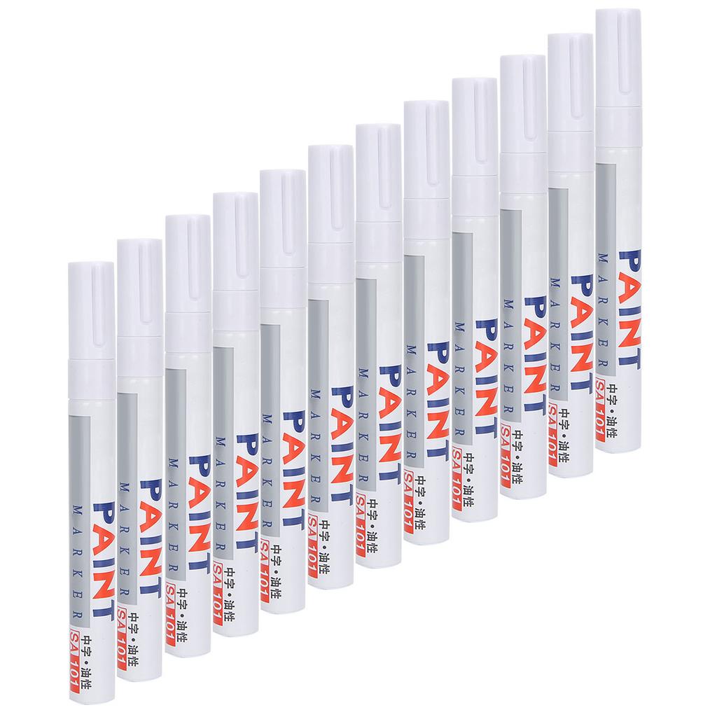 12 Stück Weißer Lackstift Acrylmarker Permanentmarkierung Deckende Tinte Malwerkzeuge