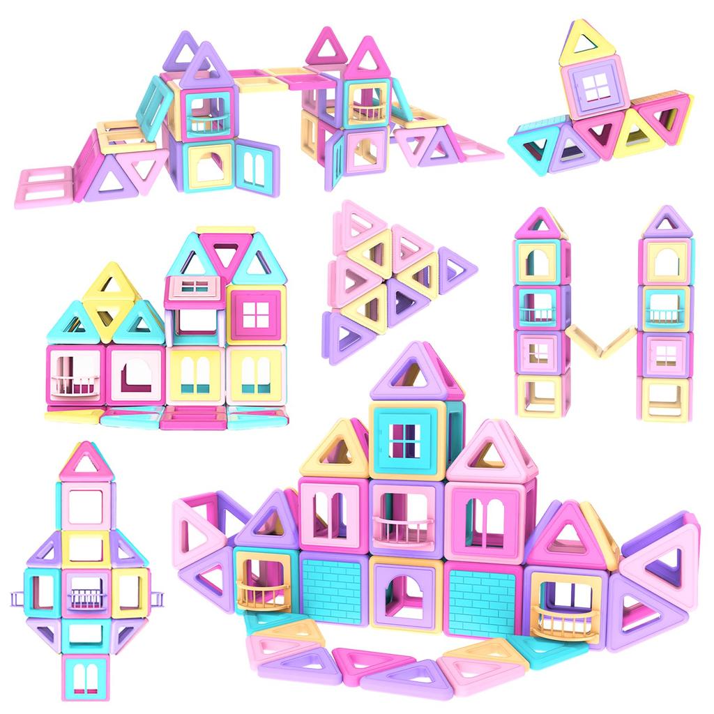 HIWO Magnetic 59 Magnetic Toys for Magnetic Toy Refill Sold Trial Educational Cute 3D Elementary School Building Baby Kindergarten Entrance Birthday